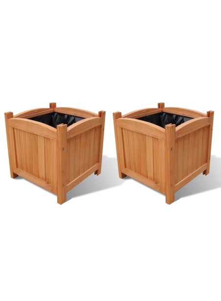 Wooden Raised Bed 30 x 30 x 30 cm Set of 2