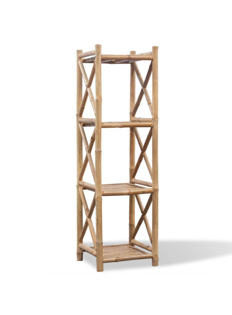 4-Tier Square Bamboo Shelf