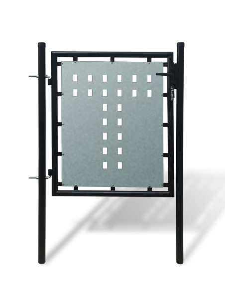 Black Single Door Fence Gate 100 x 125 cm