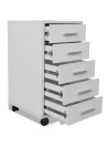 Office Drawer Unit with Castors 5 Drawers White