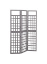 3-Panel Room Divider/Trellis Solid Fir Wood Grey 121x180 cm