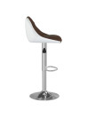 Bar Stools 2 pcs Brown and White Faux Leather