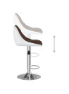 Bar Stools 2 pcs Brown and White Faux Leather