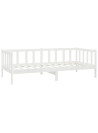 Day Bed White Solid Pinewood 90x200 cm