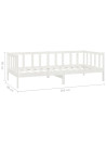 Day Bed White Solid Pinewood 90x200 cm