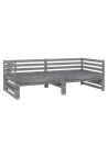 Pull-out Day Bed Grey Solid Pinewood 2x(90x200) cm