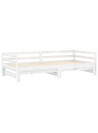 Pull-out Day Bed White Solid Pinewood 2x