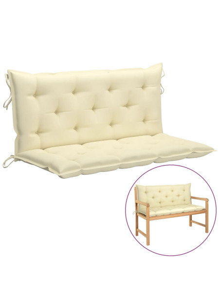Garden Bench Cushions 2 pcs Cream White 120x50x7cm Oxford Fabric