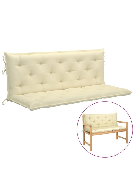 Garden Bench Cushions 2 pcs Cream White 150x50x7cm Oxford Fabric