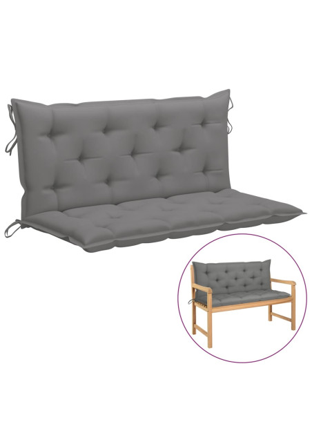 Garden Bench Cushions 2 pcs Grey 120x50x7cm Oxford Fabric