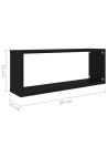 Wall Cube Shelf 4 pcs Black 60x15x23 cm Engineered Wood