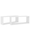 Wall Cube Shelf 2 pcs White 60x15x23 cm Engineered Wood