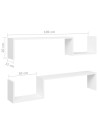 Wall Shelf 2 pcs White 100x15x20 cm Engineered Wood