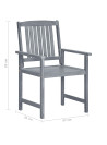 Garden Chairs 6 pcs Solid Acacia Wood Grey