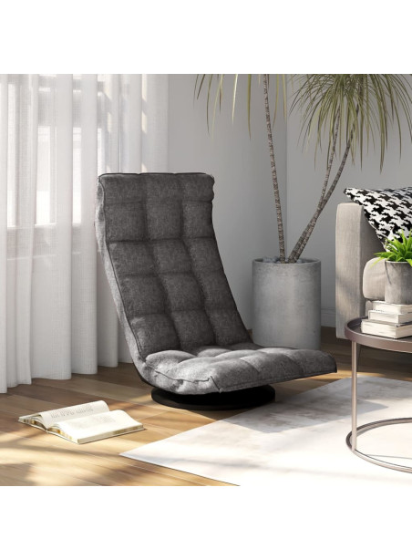 Swivel Floor Chair Light Grey Fabric
