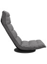 Swivel Floor Chair Light Grey Fabric