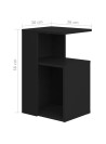 Side Table Black 36x30x56 cm Engineered Wood