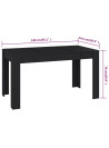 Dining Table Black 140x74.5x76 cm Engineered Wood