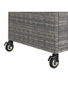 Bar Cart with Drawer Grey 100x45x97 cm Poly Rattan