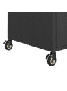 Bar Cart with Drawer Black 100x45x97 cm Poly Rattan