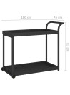 Bar Cart Black 100x45x83 cm Poly Rattan