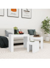 Nesting Coffee Tables 3 pcs White Engineered Wood