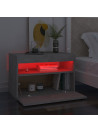 Bedside Cabinet & LED Lights Concrete Grey 60x35x40 cm
