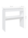 Console Table White 80x30x80 cm Engineered Wood