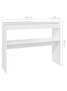 Console Table White 102x30x80 cm Engineered Wood