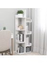 Book Cabinet White 48x25.5x140 cm Engineered Wood