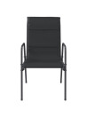 Garden Chairs 4 pcs Steel and Textilene Black