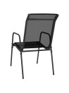 Garden Chairs 6 pcs Steel and Textilene Black