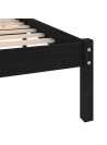 Bed Frame Black Solid Wood Pine 120x200 cm