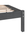 Bed Frame Grey Solid Wood Pine 200x200 cm