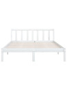 Bed Frame White Solid Pinewood 120x200 cm