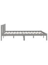 Bed Frame Grey Solid Pinewood 160x200 cm