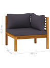 2-Seater Garden Sofa with Cushion Solid Acacia Wood