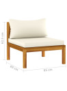 4 Piece Garden Lounge Set with Cream Cushion Solid Acacia Wood