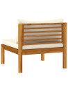 4-Seater Garden Sofa with Cream Cushion Solid Acacia Wood