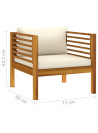 12 Piece Garden Lounge Set with Cream Cushion Solid Acacia Wood