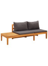 4 Piece Garden Lounge Set with Dark Grey Cushions Acacia Wood