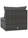 4-Seater Sofa with Cushions Grey Poly Rattan