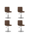 Swivel Dining Chairs 4 pcs Brown Fabric