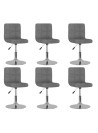 Swivel Dining Chairs 6 pcs Light Grey Fabric