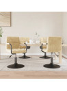 Swivel Dining Chairs 4 pcs Cream Velvet