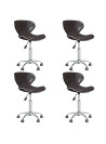 Swivel Dining Chairs 4 pcs Brown Faux Leather