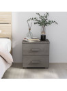 Bedside Cabinet HAMAR Light Grey 40x35x44.5 cm Solid Pinewood