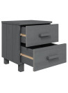 Bedside Cabinet HAMAR Dark Grey 40x35x44.5 cm Solid Pinewood