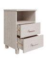 Bedside Cabinet HAMAR White 40x35x62 cm Solid Wood Pine