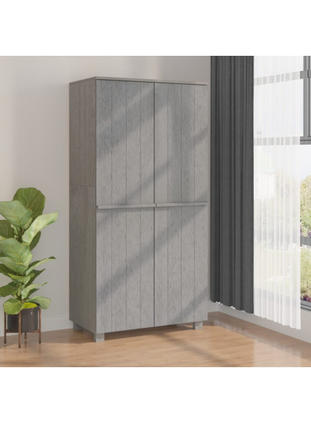 Wardrobe HAMAR Light Grey 89x50x180 cm Solid Wood Pine